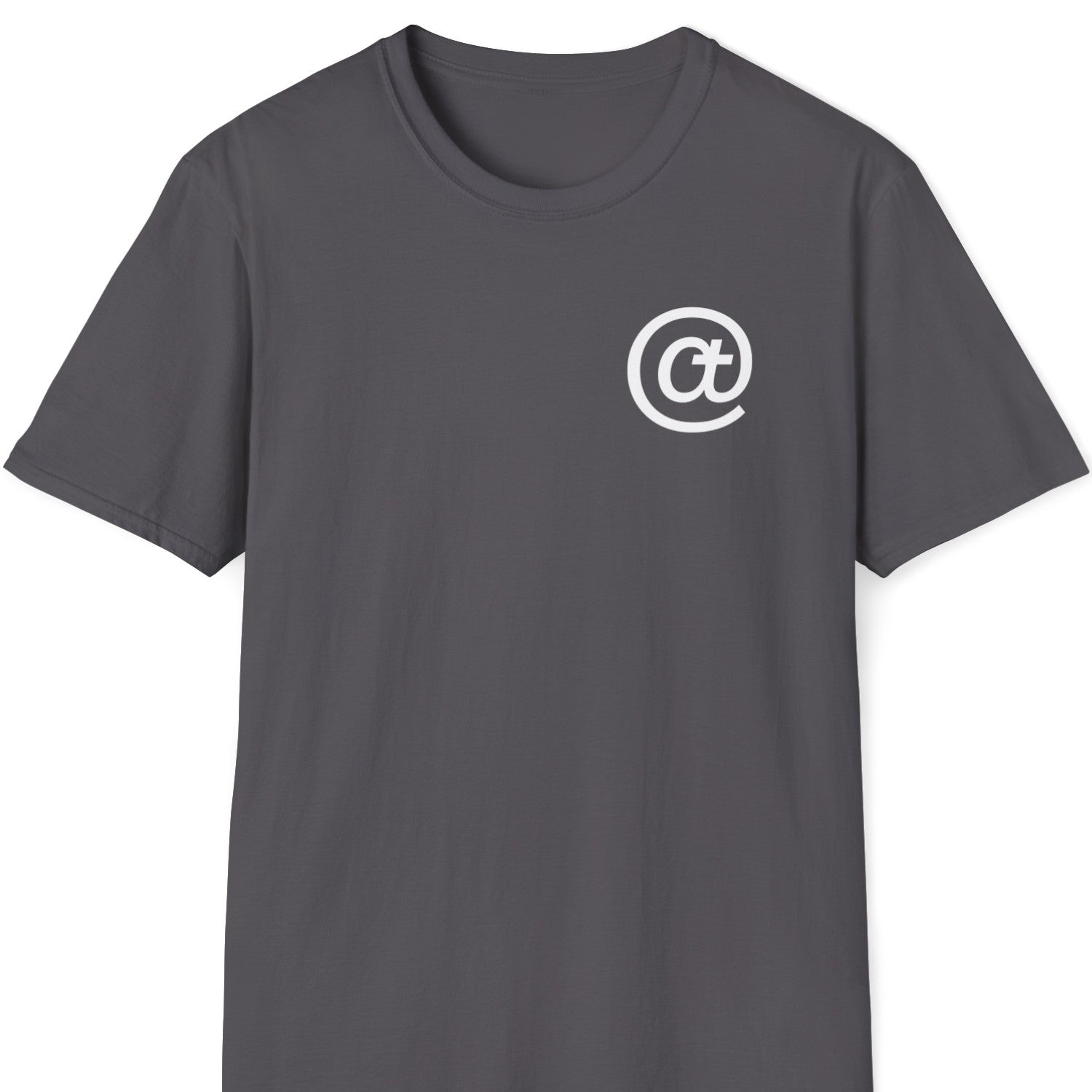 Charcoal Christian t-shirt with a white @TheCross graphic on a white background