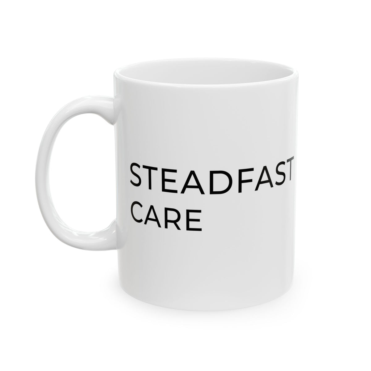 Steadfast Care 11oz Mug – Faith Based Gifts – By Design Threads