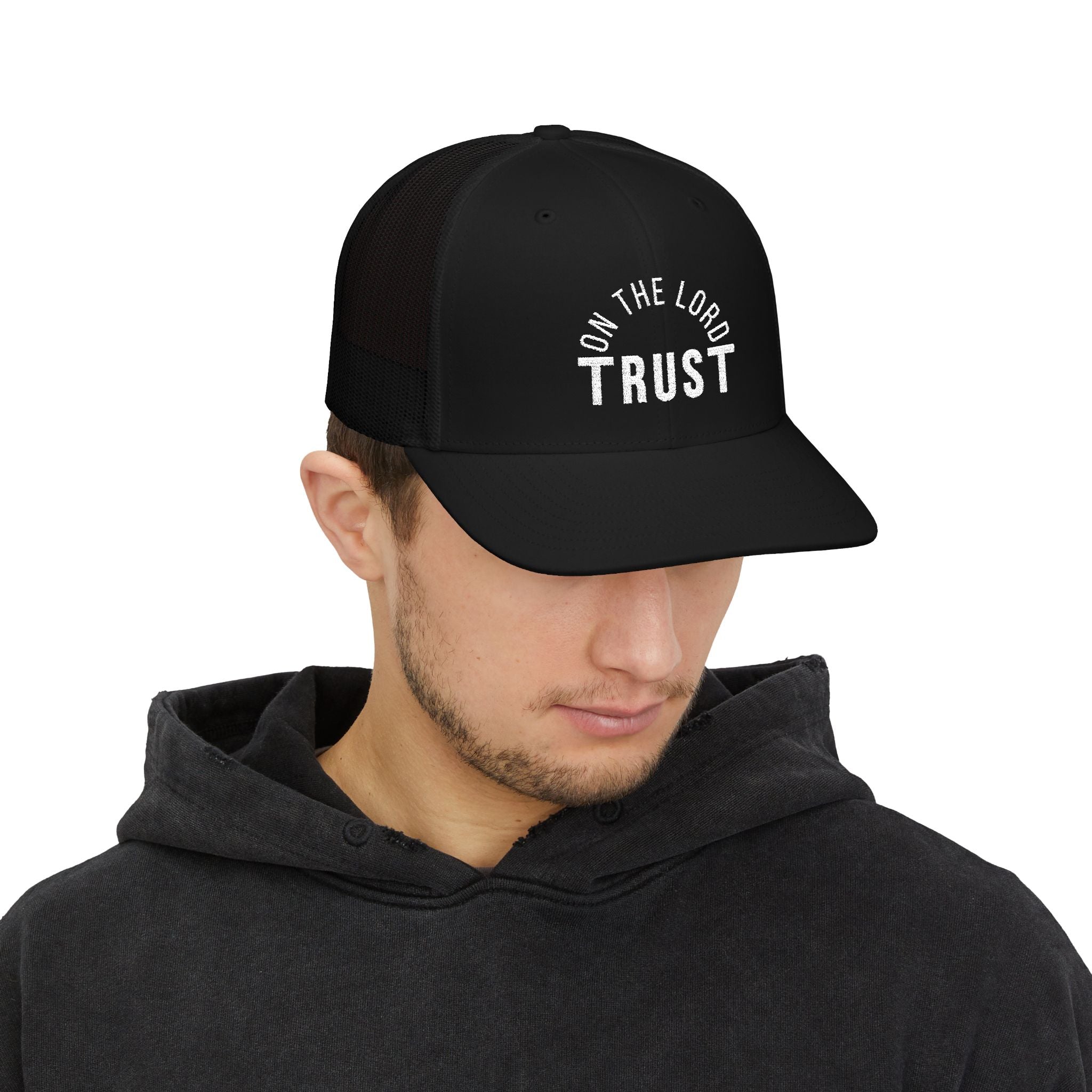 Trust On The Lord Christian Hat Lifestyle front – Faith Apparel – By Design Threads